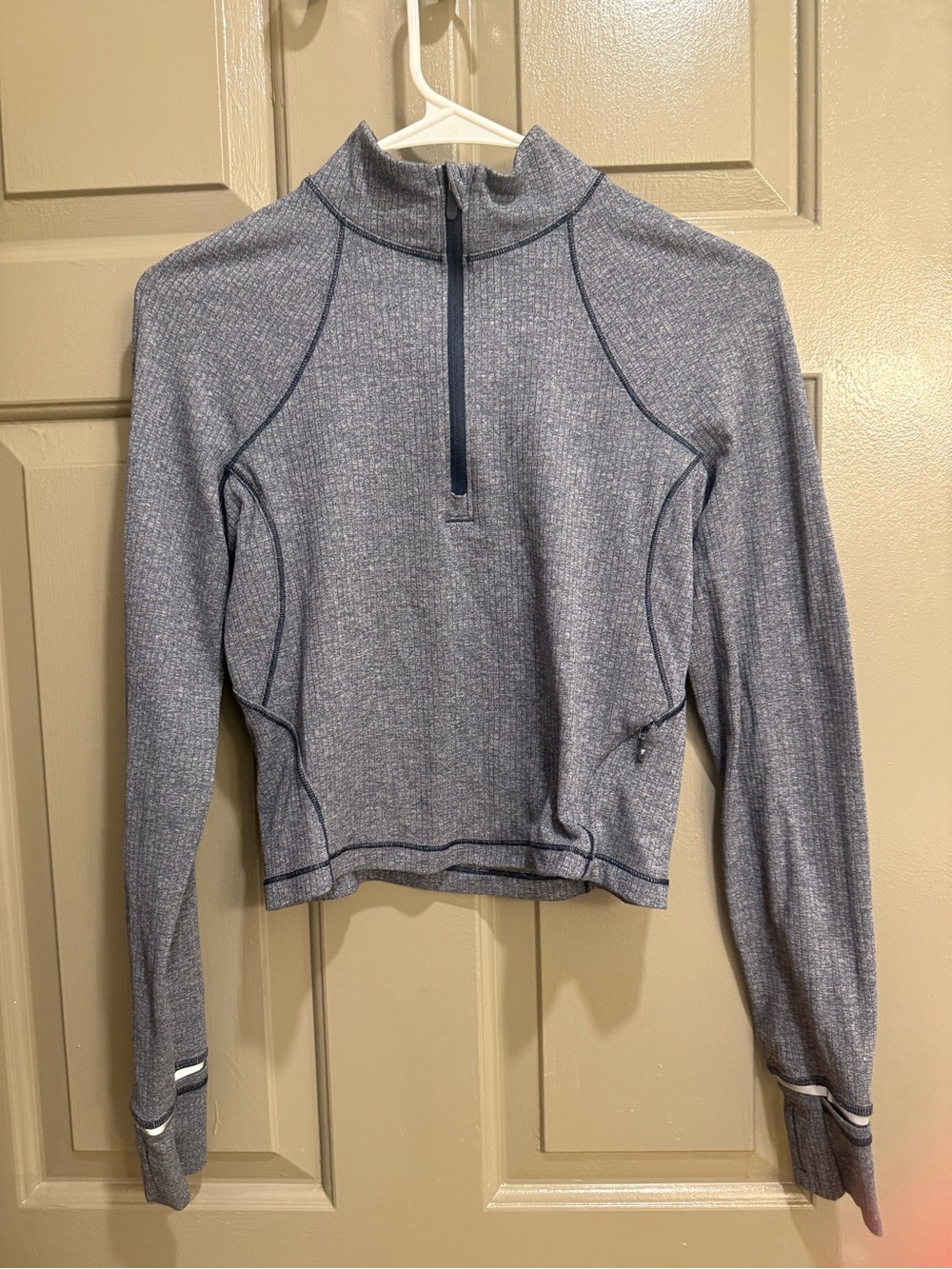 Women's Long-Sleeve Half-Zip Active Top in Heathered Blue Lululemon